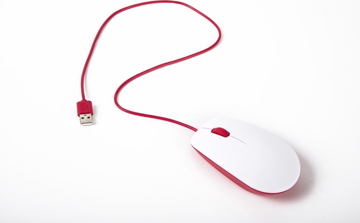 Raspberry PiÂ® Raspberrymaus weiÃ WiFi-muis USB Optisch Wit, - Rood