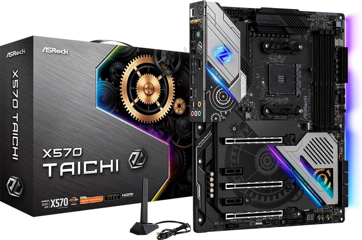 ASRock X570 Taichi Moederbord Socket AMD AM4 Vormfactor ATX Moederbord chipset AMDÂ® X570