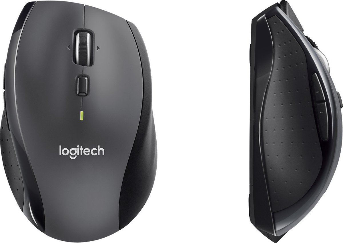 Logitech M705 Marathon WiFi-muis Radiografisch Laser Ergonomisch, Zilver - Bruin