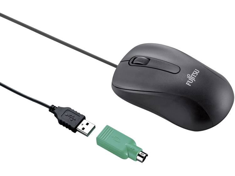 Fujitsu M530 WiFi-muis USB Laser PS2-aansluiting - Zwart