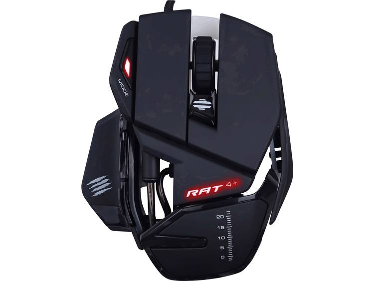 MadCatz R.A.T. 4+ Gaming-muis USB Optisch Verlicht, Ergonomisch, Polssteun - Zwart