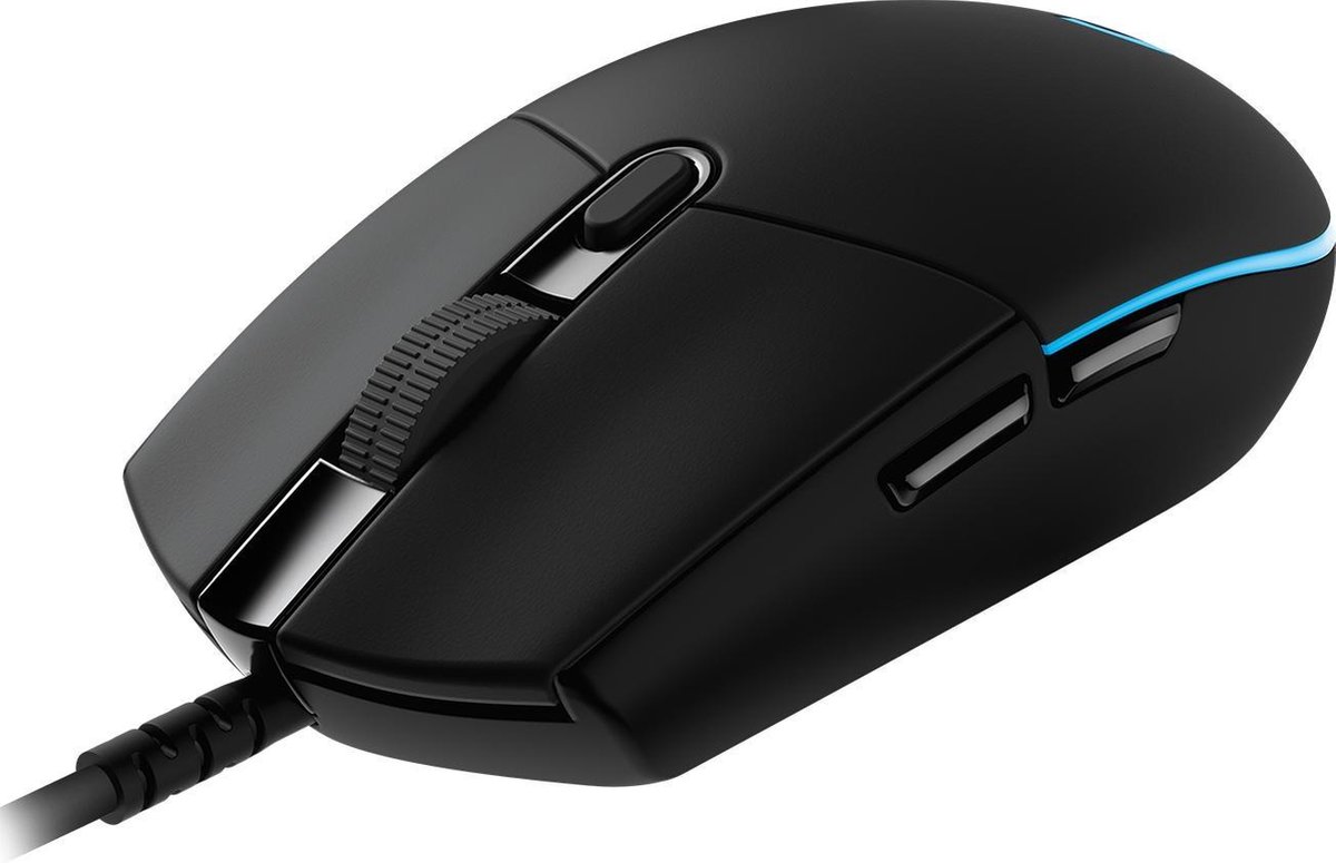 Logitech Pro Hero Gaming-muis USB Optisch Verlicht, GeÃ¯ntegreerd profielgeheugen Zwart, - Blauw