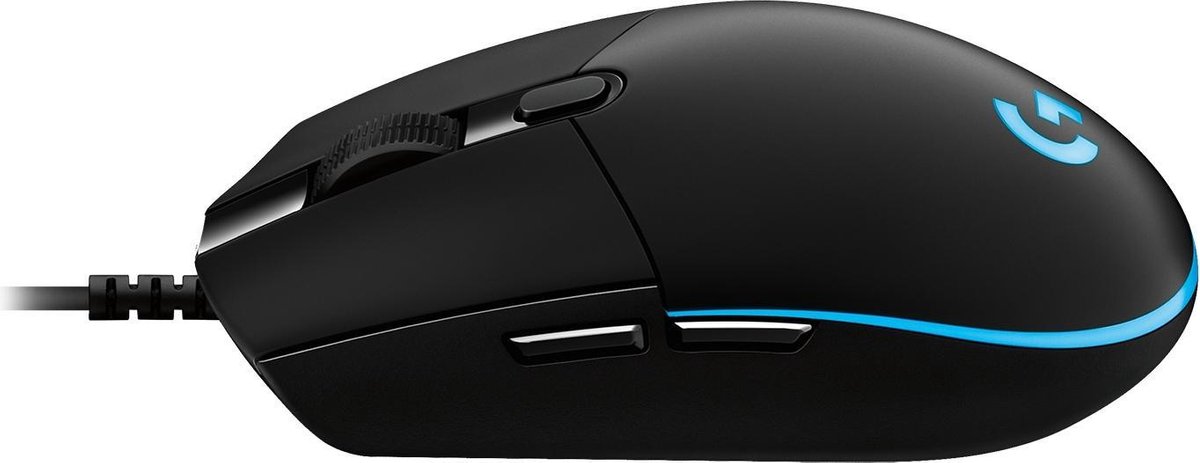 Logitech Pro Hero Gaming-muis USB Optisch Verlicht, GeÃ¯ntegreerd profielgeheugen Zwart, - Blauw