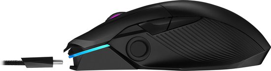 Asus ROG Chakram Gaming-muis USB Optisch Verlicht, Wireless Charging - Zwart