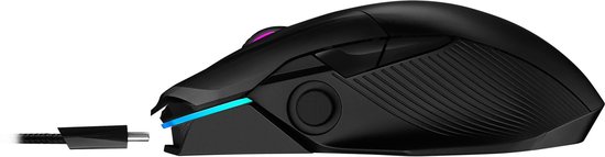 Asus ROG Chakram Gaming-muis USB Optisch Verlicht, Wireless Charging - Zwart