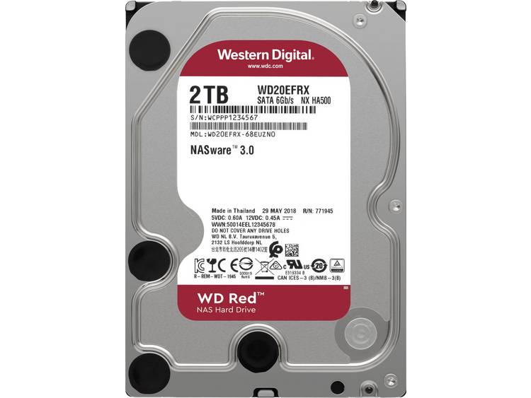 Western Digital Redâ"¢ Harde schijf (3.5 inch) 2 TB WD20EFAX Bulk SATA III