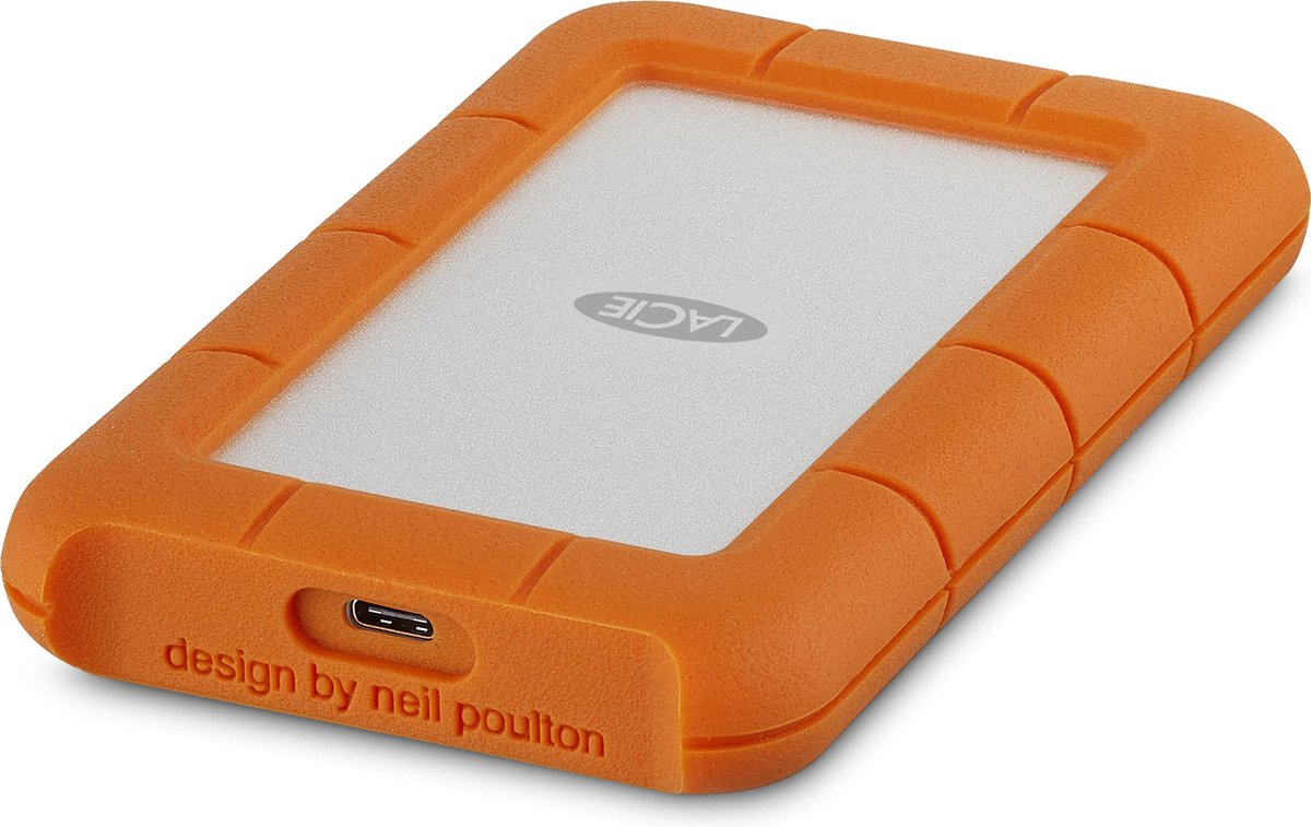 Lacie STFR2000800 Rugged Externe harde schijf (2.5 inch) 2 TB Zilver, USB-C - Oranje