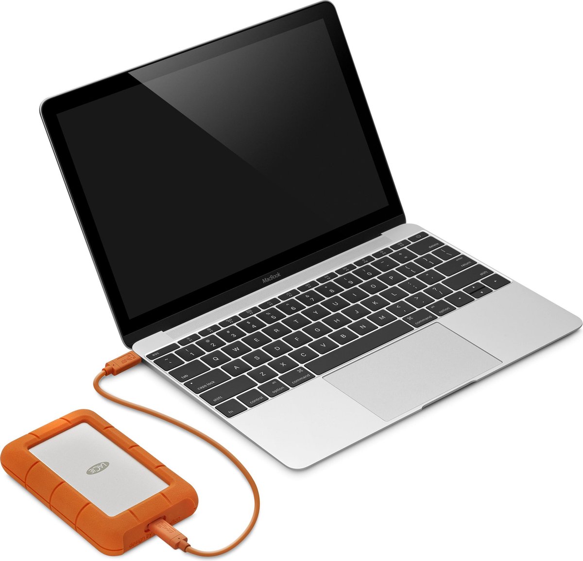 Lacie STFR2000800 Rugged Externe harde schijf (2.5 inch) 2 TB Zilver, USB-C - Oranje