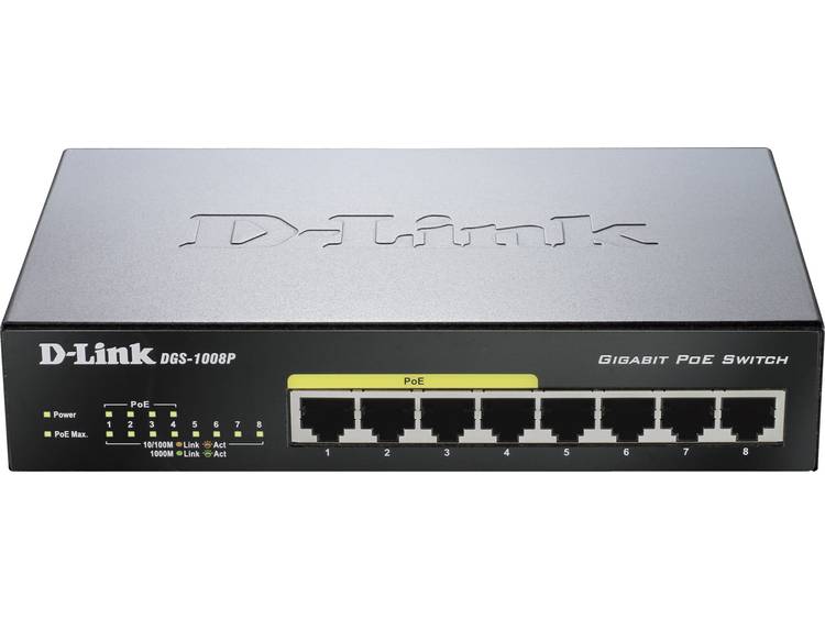 D-link DGS-1008P Netwerk switch 8 poorten 1 Gbit/s PoE-functie