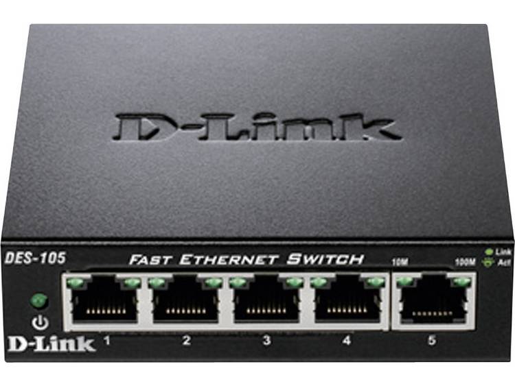 D-link DES-105 Netwerk switch 5 poorten 100 Mbit/s