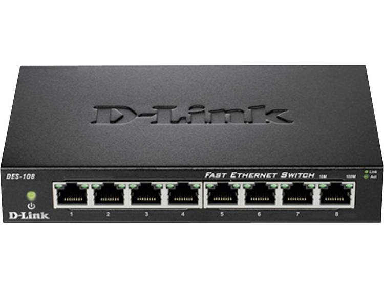 D-link DES-108 Netwerk switch 8 poorten 100 Mbit/s