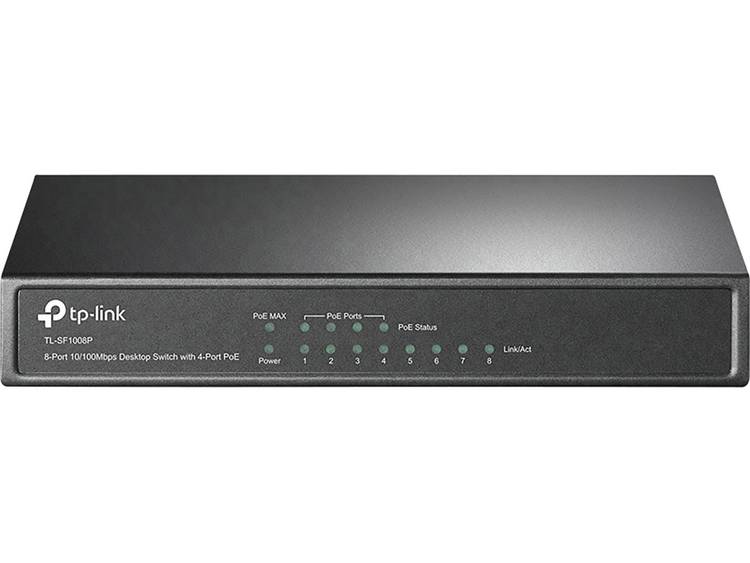 Tp-link TL-SF1008P V5 Netwerk switch 8 poorten 10 / 100 Mbit/s PoE-functie - Zwart