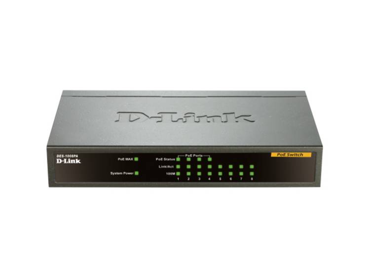 D-link DES-1008PA Netwerk switch 8 poorten 100 Mbit/s PoE-functie