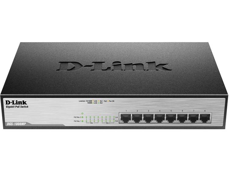 D-link DGS-1008MP Netwerk switch 8 poorten 1 Gbit/s PoE-functie