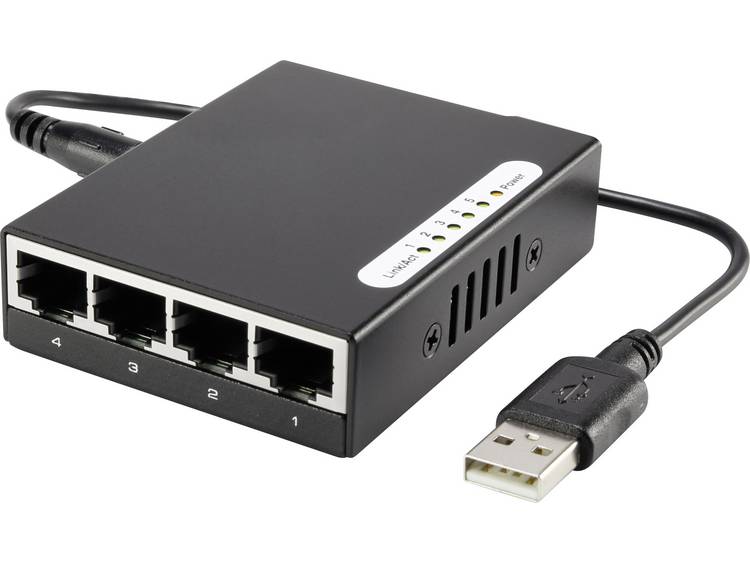 renkforce RF-4451433 Netwerk switch 5 poorten 100 Mbit/s USB-stroomverzorging