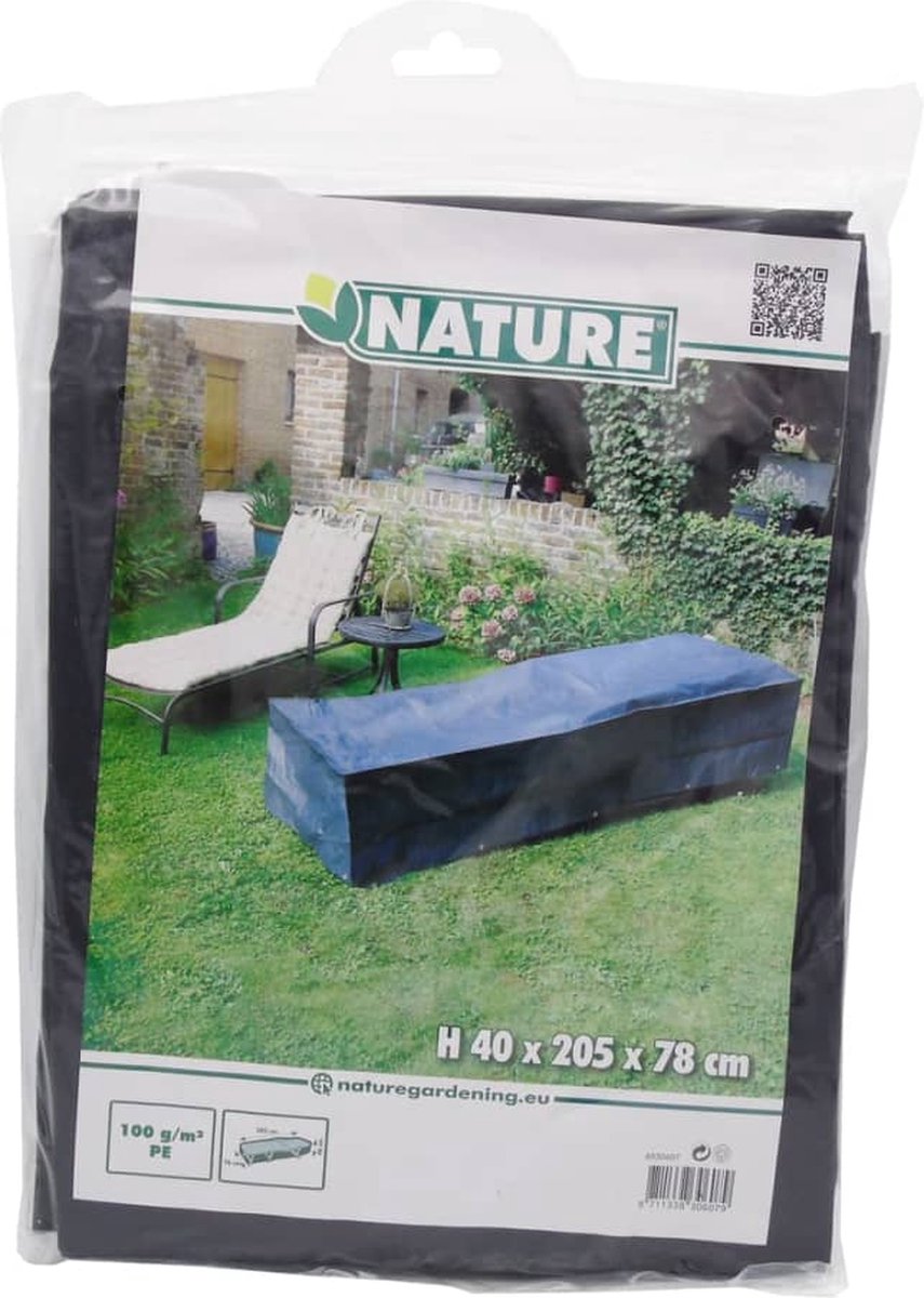 Nature Beschermhoes Voor Ligbed - Tuinmeubelen - 40x205x78 cm - Grijs