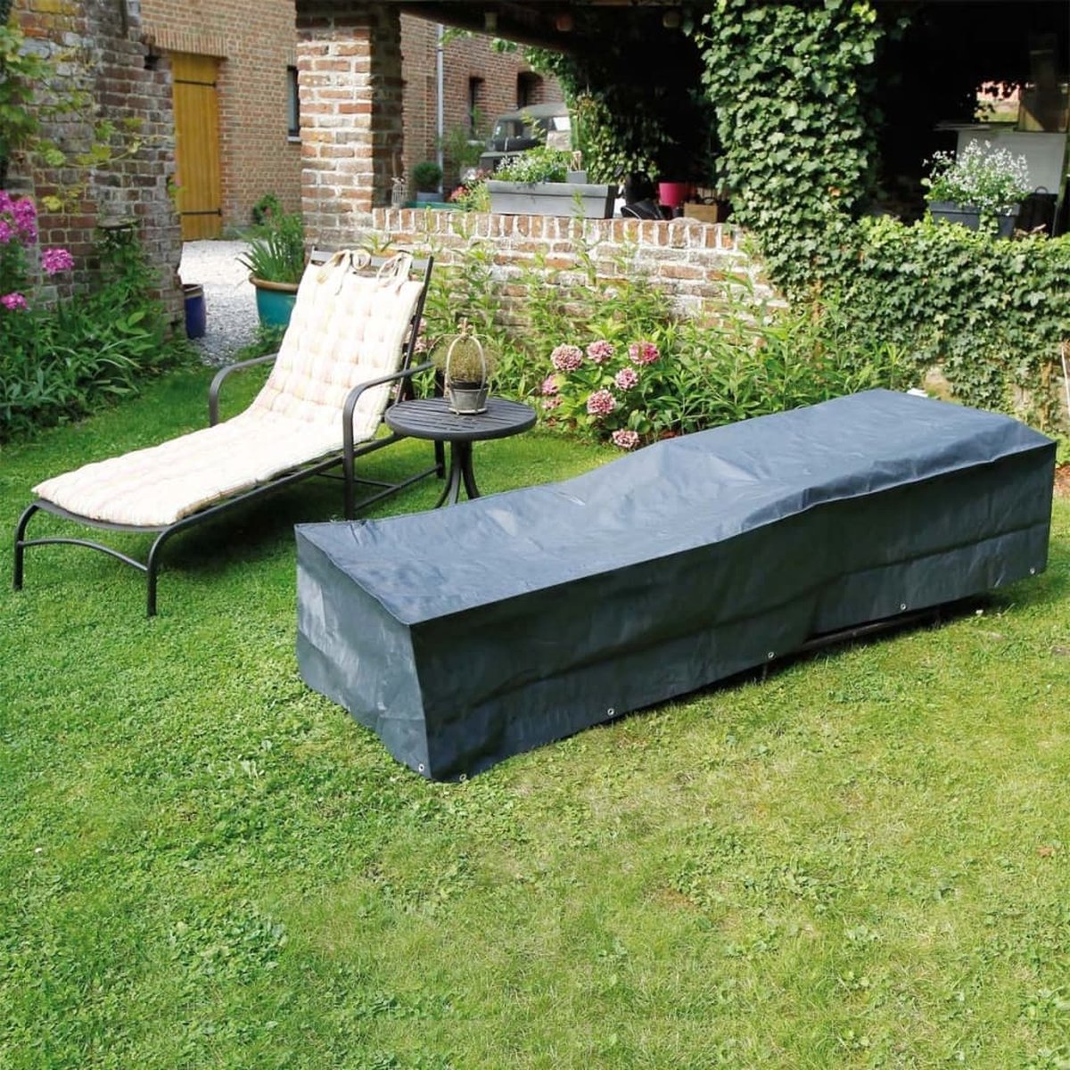 Nature Beschermhoes Voor Ligbed - Tuinmeubelen - 40x205x78 cm - Grijs