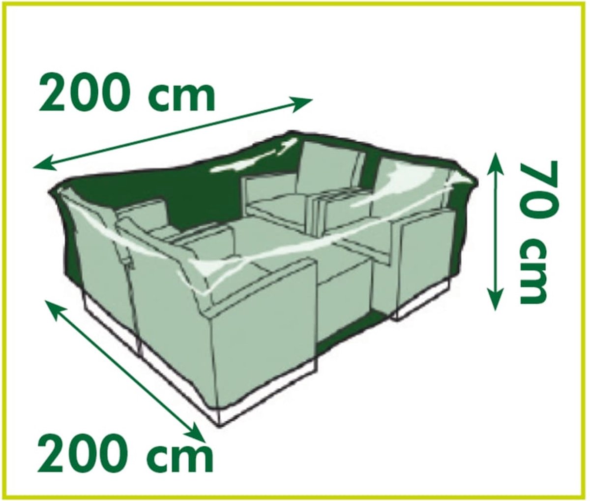 Nature Beschermhoes Voor Loungeset - Tuinmeubelen - 70x200x200 cm - Grijs