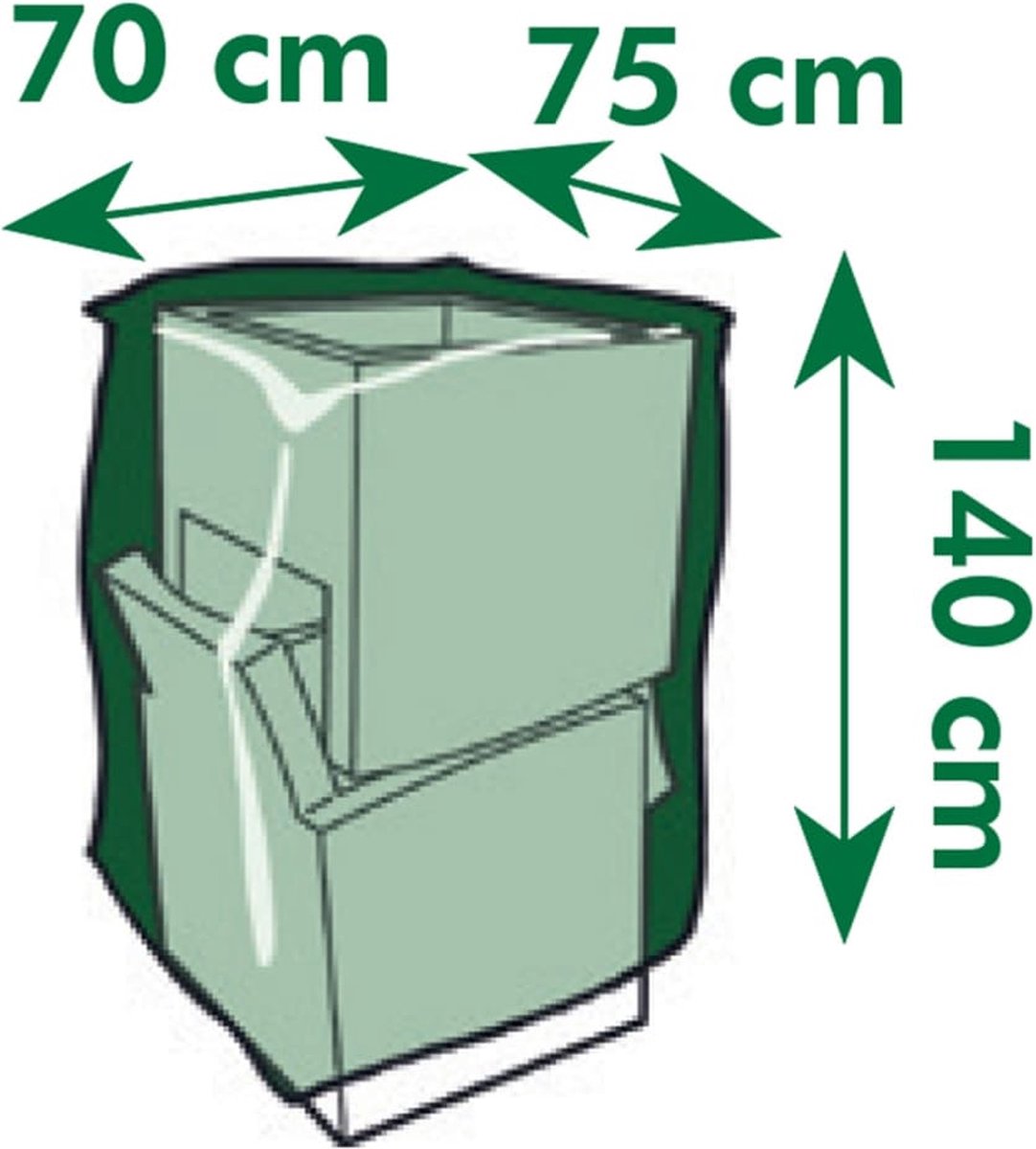 Nature Beschermhoes Voor Stoelen - Tuinmeubelen - 140x75x70 cm - Grijs
