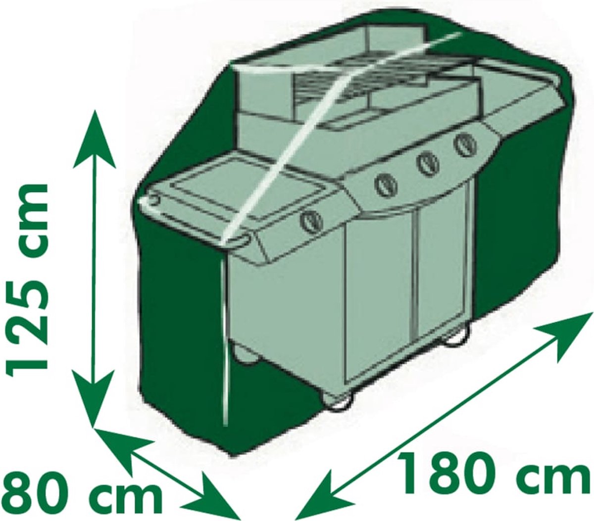 Nature Hoes Voor Gasbarbecue - Barbecue - 125x180x80 cm - Zwart
