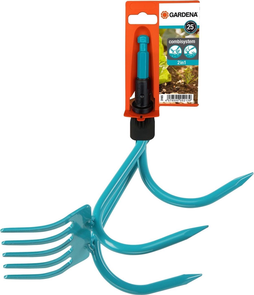 GARDENA Combisystem 2in1 Cultivator En Hark - Harken - - Turquoise