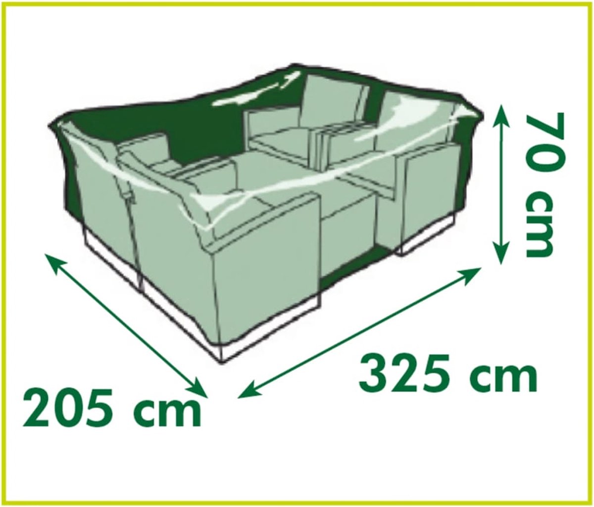 Nature Beschermhoes Voor Loungeset - Tuinmeubelen - 70x325x205 cm - Grijs