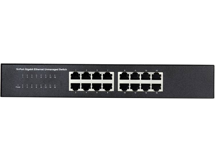 renkforce 16-Port Gigabit Switch Netwerk switch 16 poorten 10 / 100 / 1000 Mbit/s