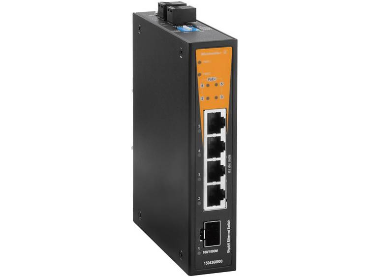 Weidmüller IE-SW-BL05T-1GS-4GTPOE Industrial Ethernet Switch 10 / 100 / 1000 Mbit/s PoE-functie