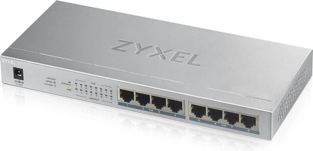 Zyxel GS1008-HP Netwerk switch 8 poorten 2.000 Mbit/s PoE-functie