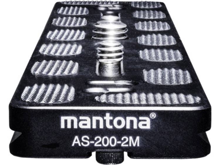 Mantona AS-200-2M Schnellwechselplatte Snelwisselplaat Schroefdraad (buiten)=1/4, 3/8