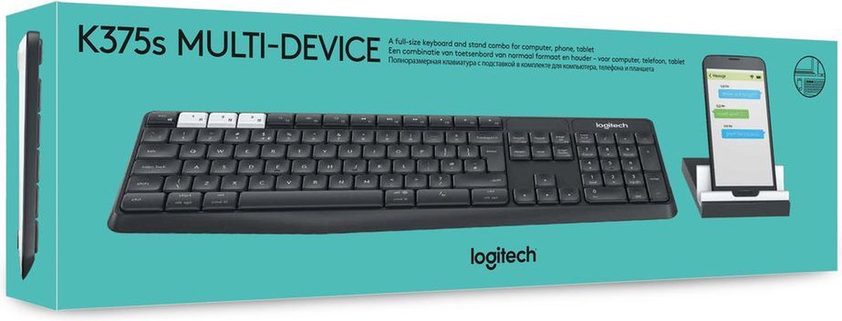 Logitech K375s Toetsenbord QWERTY - Zwart