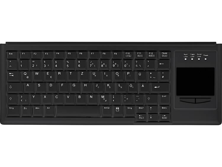 Active Key AK-4400-GU-B/US Toetsenbord QWERTY, US-Engels, Windows Touch-oppervlak, Muisknoppen - Zwart