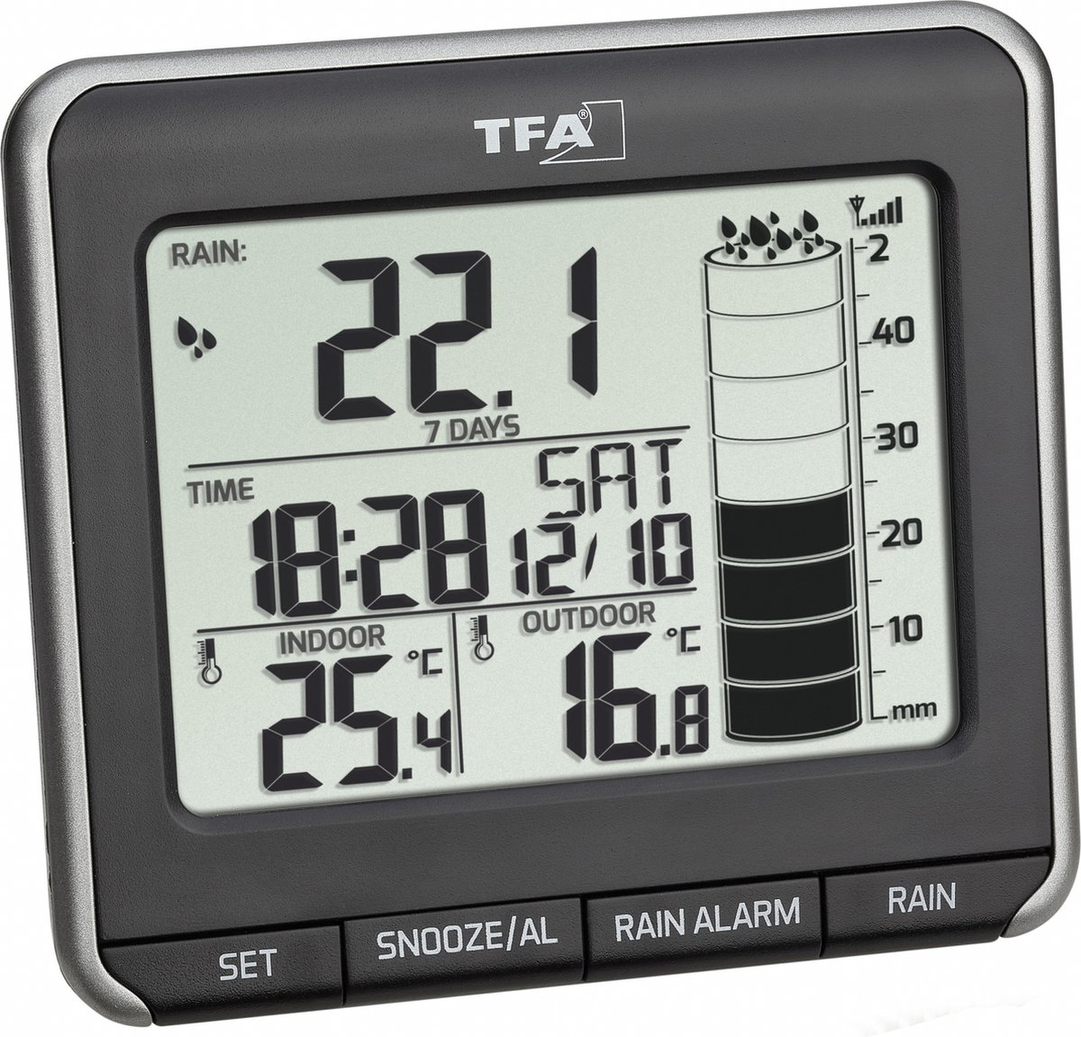 TFA Dostmann Draadloze regenmeter Digitaler Funk-Regenmesser RAINMAN