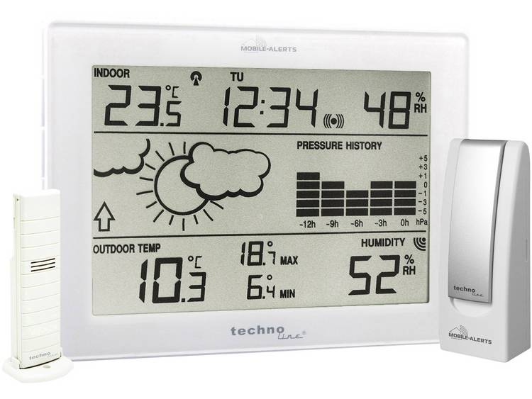 Techno Line Mobile Alerts MA 10006 Digitaal draadloos weerstation Voorspelling voor 1 dag