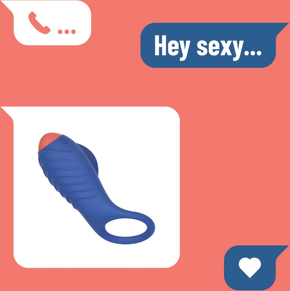Feelz Toys Rring One Nighter Penis Ring with Vibration USB Silicone - Blauw