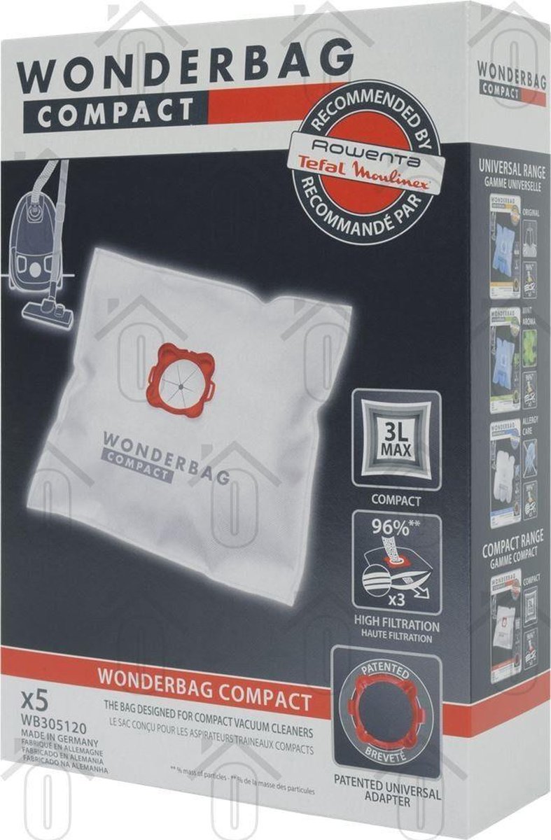 Rowenta stofzuigerzak wonderbag Compact 5 zakken + 1 adapter