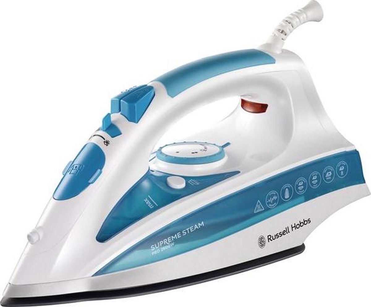 Russell Hobbs Supreme Steam Pro Stoomstrijkijzer, Blauw 2600 W - Blanco