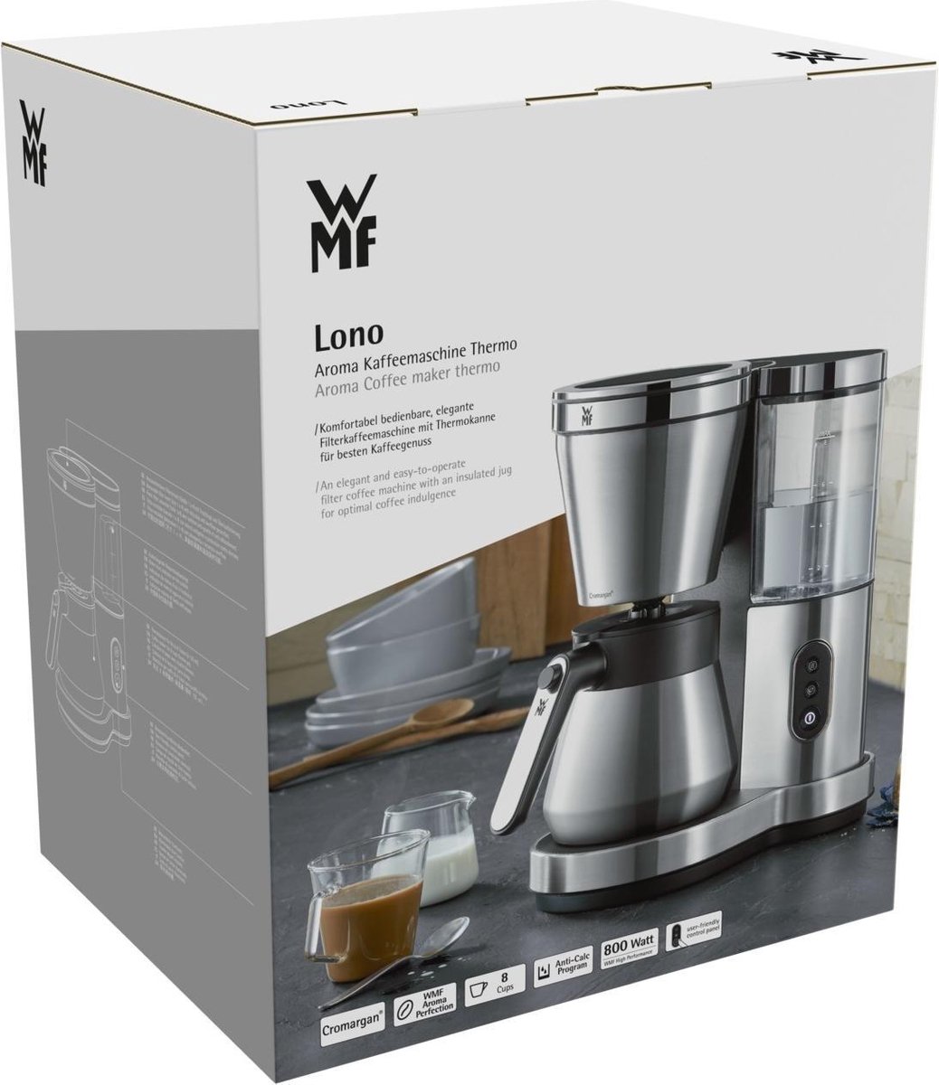 WMF LONO Aroma Thermo Koffiezetapparaat Zilver Capaciteit koppen: 8 - Silver