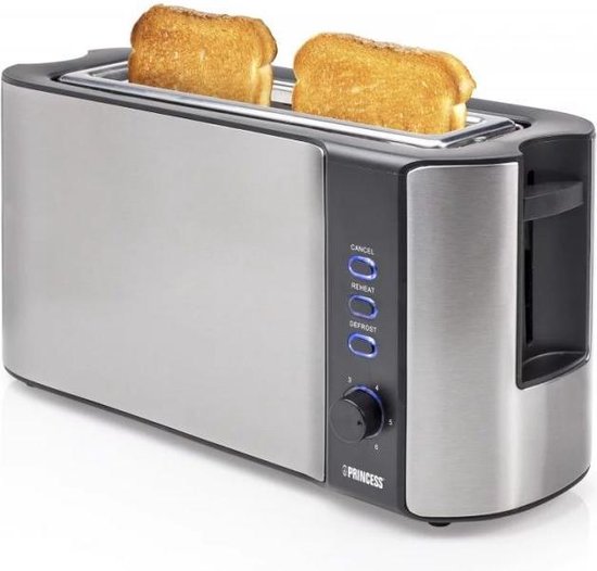 Princess Long Slot Toaster - Silver