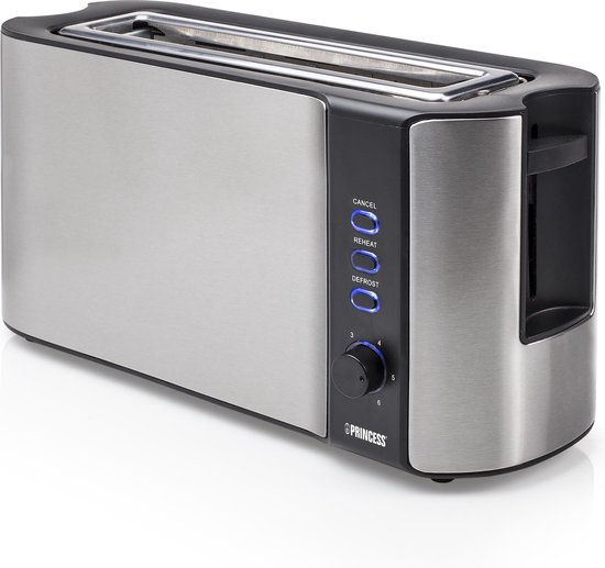 Princess Long Slot Toaster - Silver