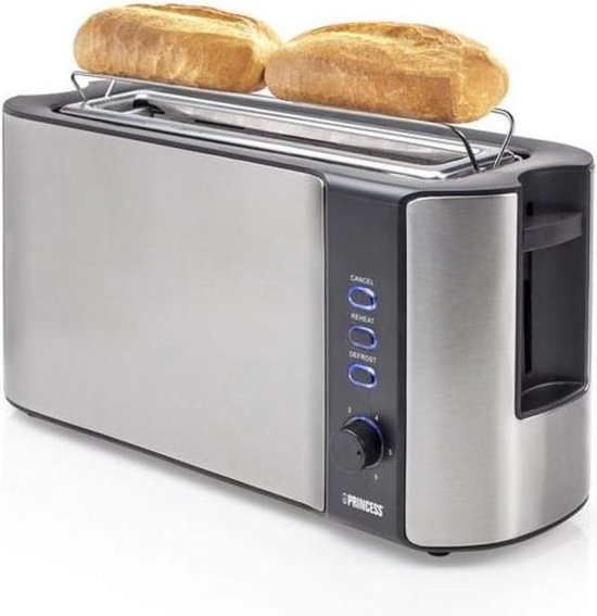 Princess Long Slot Toaster - Silver