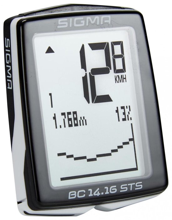 Sigma BC 14.16 ALTI STS CAD Draadloze fietscomputer Gecodeerd Met wielsensor, Met trapfrequentiesensor - Zwart