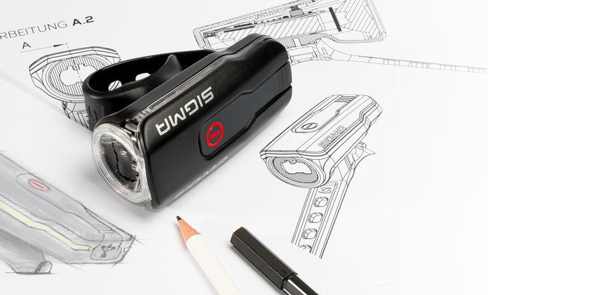 Sigma Koplamp AURA 60 LED werkt op een accu - Zwart