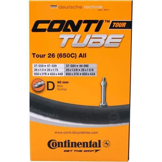 Continental Binnenband 26 inch Tour 26 37/559-47-597 DV40 Dunlop-ventiel (DV) - Zwart