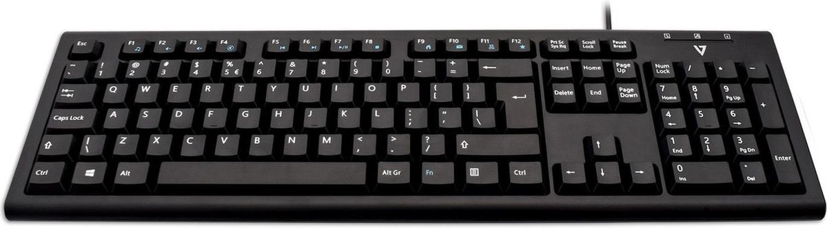 V7 KU200UK Toetsenbord QWERTY, Engels - Zwart