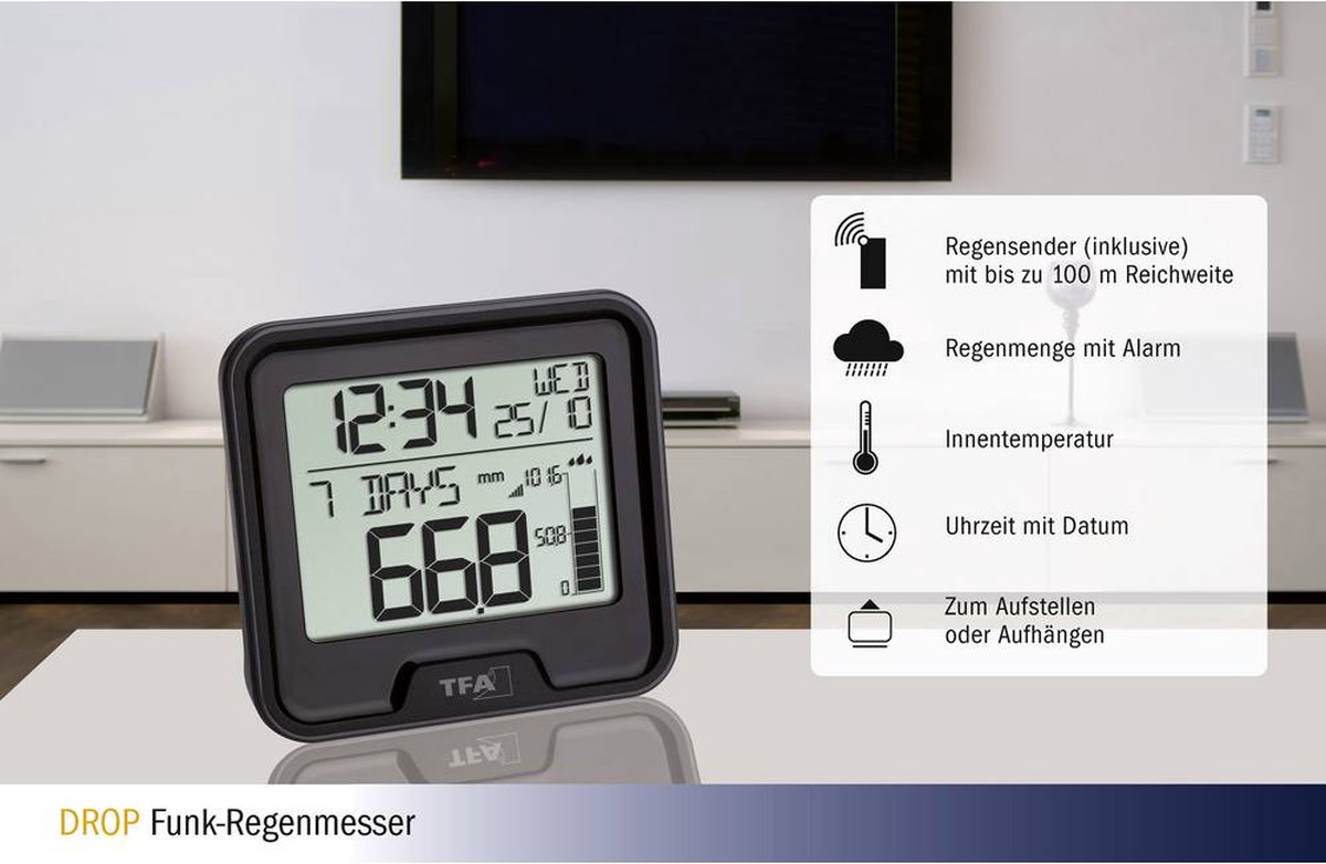 TFA Dostmann TFA DROP Draadloze regenmeter