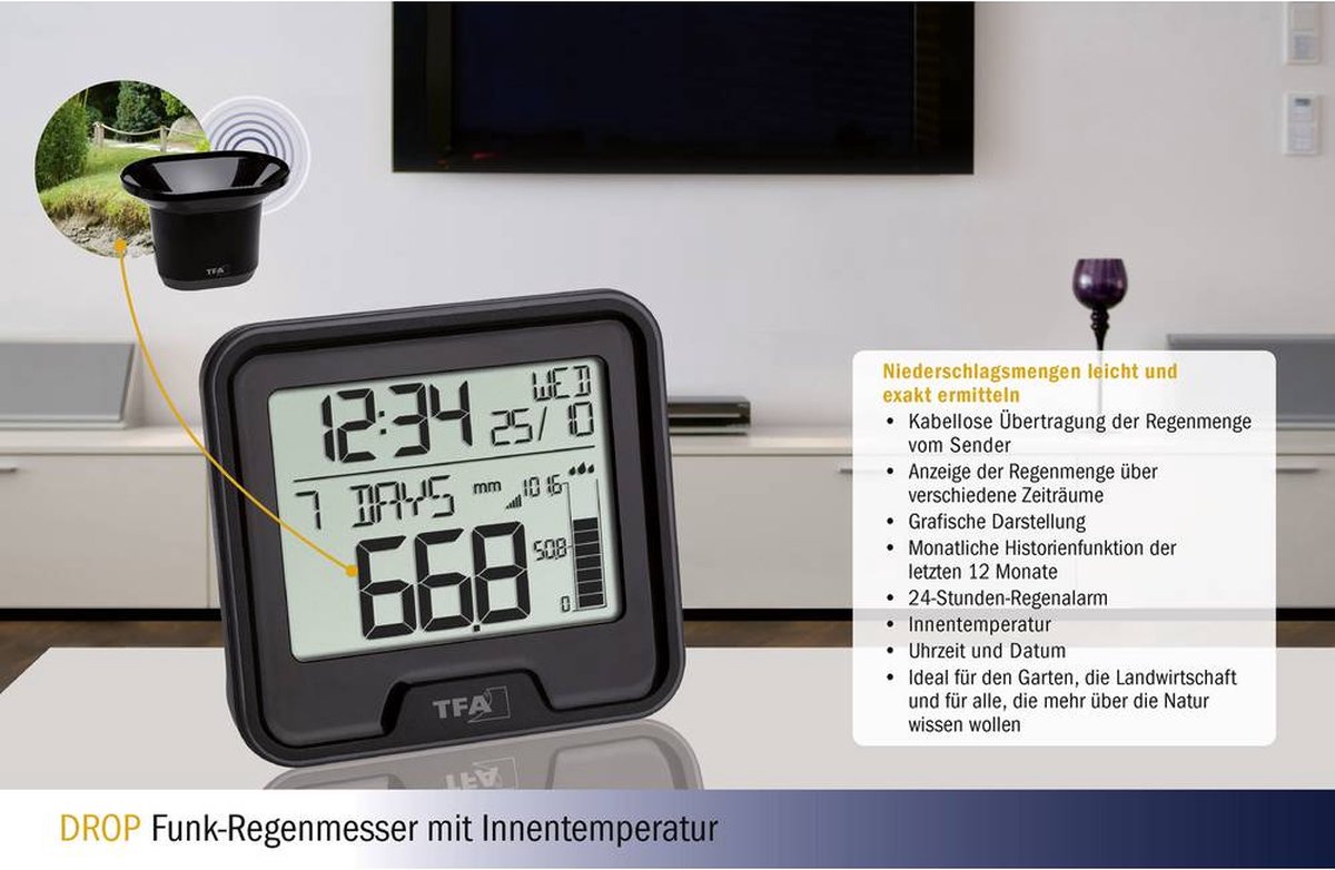 TFA Dostmann TFA DROP Draadloze regenmeter