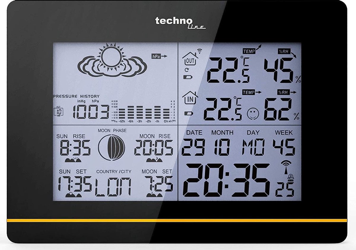 Techno Line WS 6750 Digitaal draadloos weerstation Voorspelling voor 12 tot 24 uur