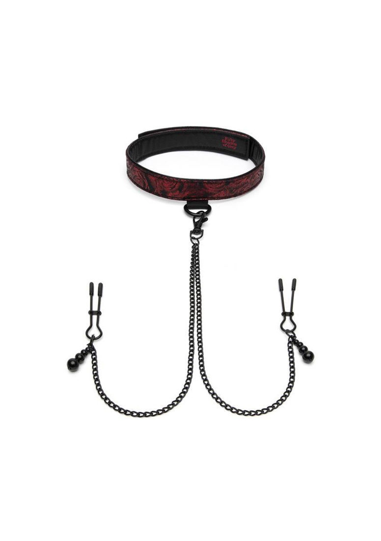 Sweet Anticipation Collar Nipple Clamps - Red - Rood