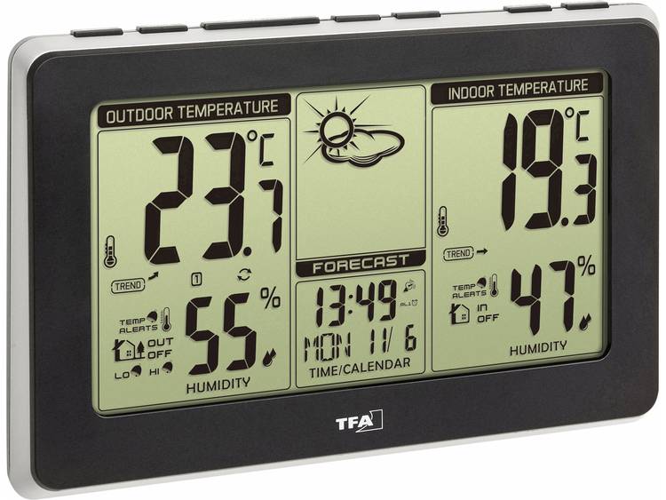 TFA Dostmann Mondo 35.1151.01 Digitaal draadloos weerstation Voorspelling voor 1 dag